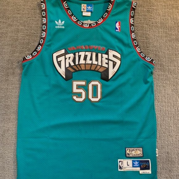 Vancouver Grizzles Throwback Adidas Hardwood Classics Jersey (Brian Reeves) - Picture 1 of 3